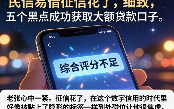民信易借征信花了，细致阐述五个黑户成功获取大额贷款的口子