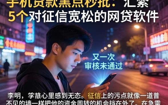 手机贷款黑户秒批，汇整5个对征信宽松的网贷软件