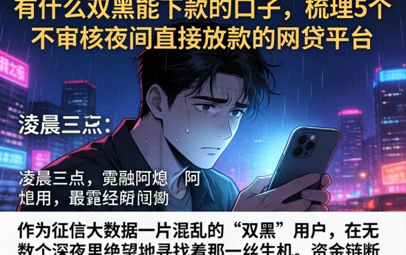 有什么双黑能下款的口子，梳理5个不审核夜间直接放款的网贷平台