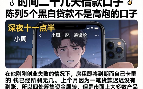 时间二十几天的借款口子,陈列5个黑白贷款不是高炮的口子