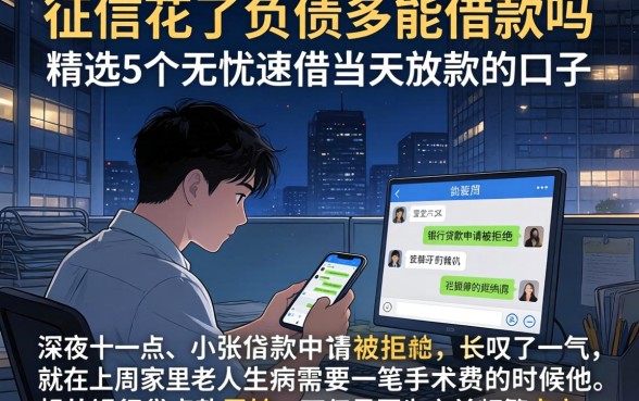 征信花了负债多能借款吗，精选5个无忧速借当天放款的口子