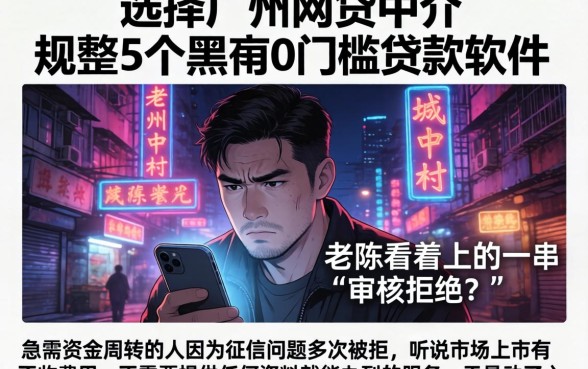 选择广州网贷中介，规整5个黑户0门槛贷款软件