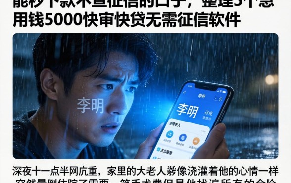 能秒下款不查征信的口子，整理5个急用钱5000快审快贷无需征信软件