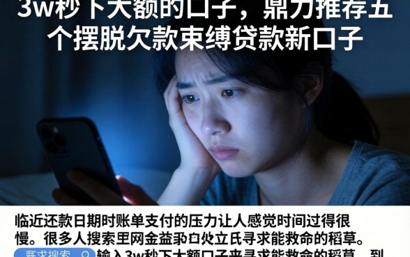 3w秒下大额的口子,鼎力推荐五个摆脱欠款束缚贷款新口子