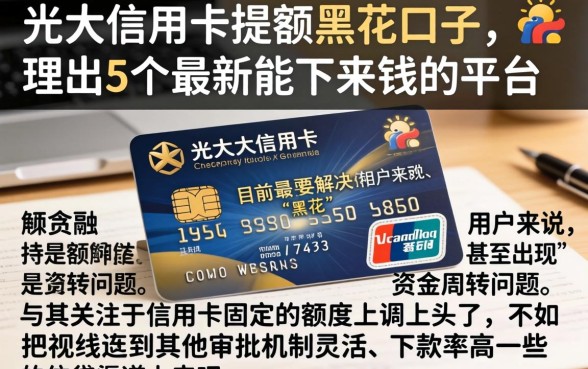 光大信用卡提额黑花口子，理出5个最新能下来钱的平台