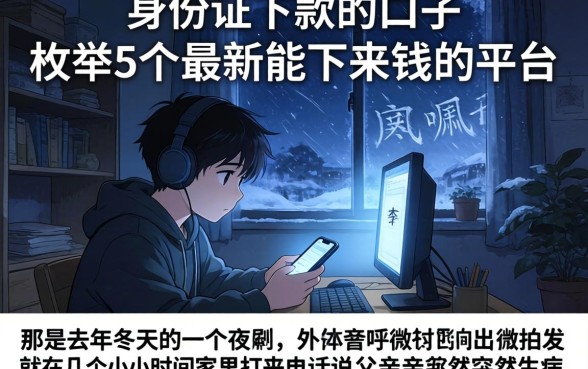 身份证下款的口子，枚举5个最新能下来钱的平台