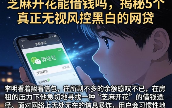 芝麻开花能借钱吗，揭秘5个真正无视风控黑白的网贷