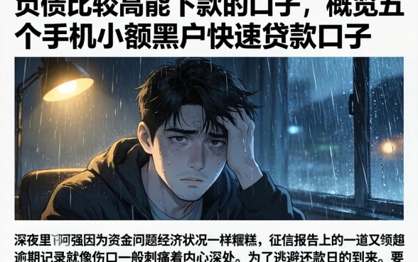 负债比较高能下款的口子,概览五个手机小额黑户快速贷款口子