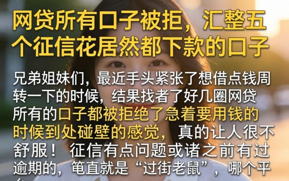 网贷所有口子被拒,汇整五个征信花居然都下款的口子