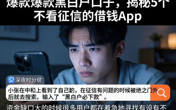 爆款爆款黑白户口子,揭秘5个不看征信的借钱app