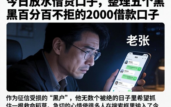 今日放水借贷口子，整理五个黑户百分百不拒的2000借款口子