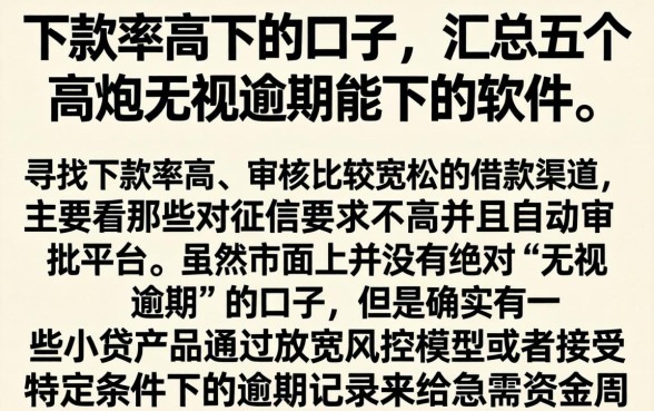 下款率高下的口子，汇总五个高炮无视逾期能下的软件