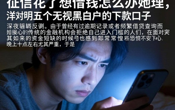 征信花了想借钱怎么办理，详尽说明五个无视黑白户的下款口子