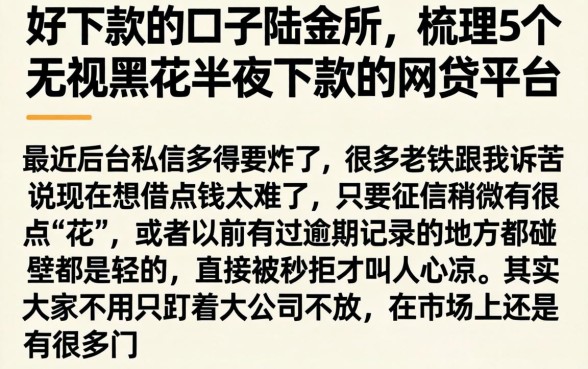 好下款的口子陆金所，梳理5个无视黑花半夜下款的网贷平台
