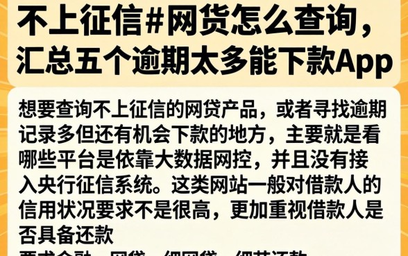 不上征信的网货怎么查询，汇总五个逾期太多能下款app