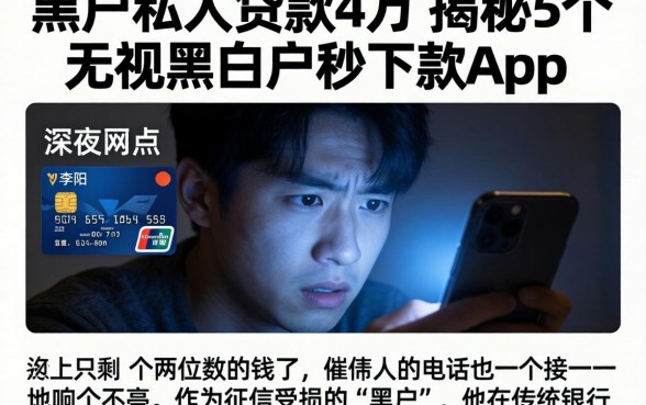 黑户私人贷款4万，揭秘5个无视黑白户秒下款app