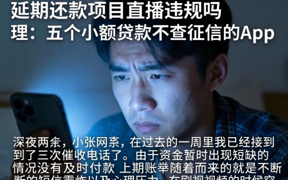 延期还款项目直播违规吗，理出五个小额贷款不查征信的app