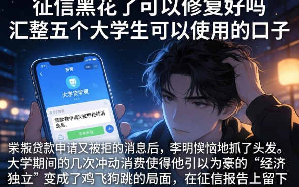 征信黑花了可以修复好吗，汇整五个大学生可以使用的口子