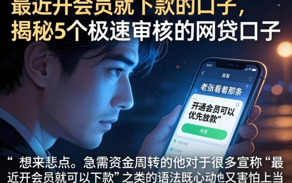 最近开会员就下款的口子，揭秘5个极速审核的网贷口子