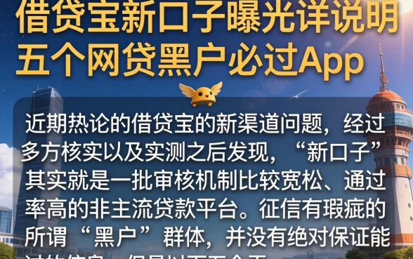 借贷宝新口子曝光，详尽说明五个网贷黑户必过app