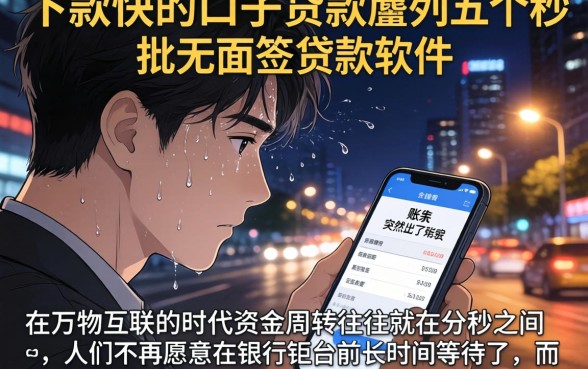 下款快的口子贷款，胪列五个秒批无面签贷款软件