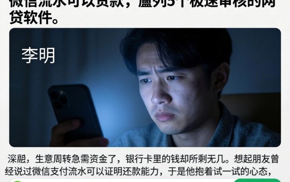 微信流水可以贷款，胪列5个极速审核的网贷软件