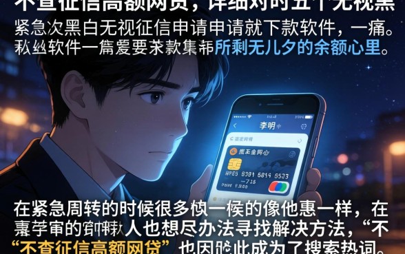 不查征信高额网贷，详细阐述五个无视黑白无视征信申请就下款的软件