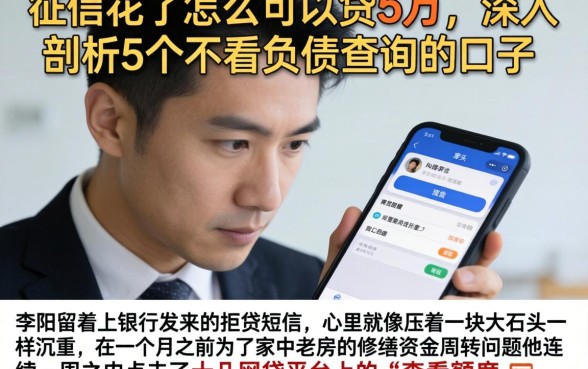 征信花了怎么可以贷5万,深入剖析5个不看负债查询的口子
