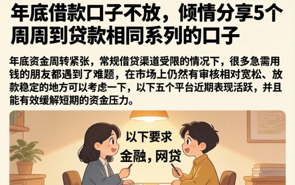 年底借款口子不放，倾情分享5个周周到贷款相同系列的口子
