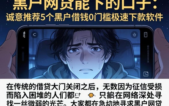 黑户网贷能下的口子，诚意推荐5个黑户借钱0门槛极速下款软件