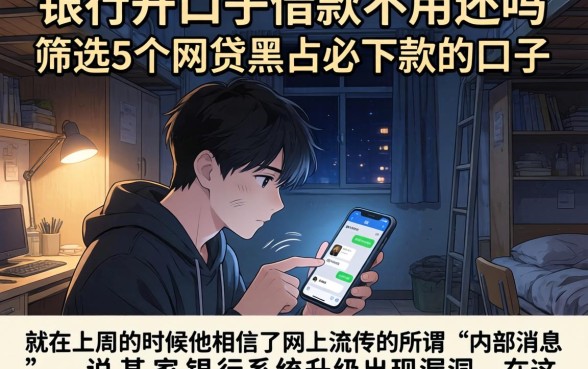 银行开口子借款不用还吗，筛选5个网贷黑户必下款的口子