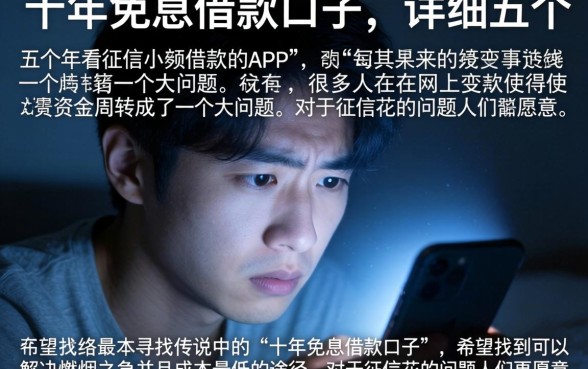 十年免息借款口子,详细阐述五个不看征信小额借钱的app