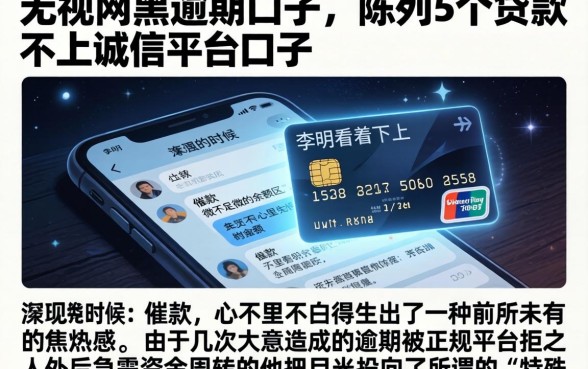 无视网黑逾期的口子，陈列5个贷款不上诚信平台的口子