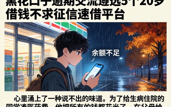 黑花口子逾期交流，遴选5个20岁借钱不求征信速借平台
