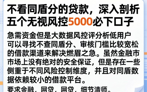 不看同盾分的贷款，深入剖析五个无视风控5000必下口子