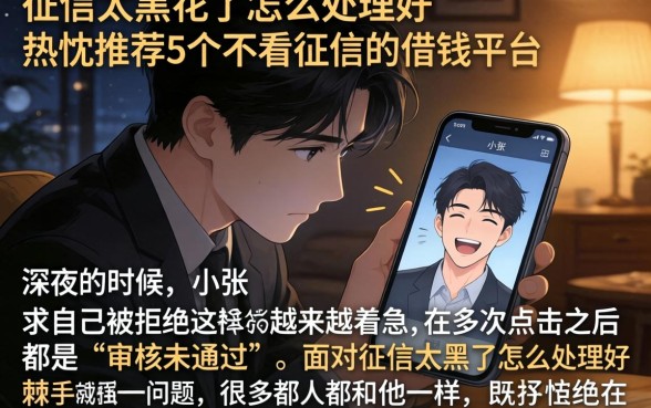 征信太黑花了怎么处理好，热忱推荐5个不看征信的借钱平台