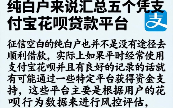 对于纯白户来说，汇总五个凭支付宝花呗贷款的平台