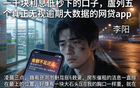 一千块利息低秒下的口子,胪列五个真正无视逾期大数据的网贷app