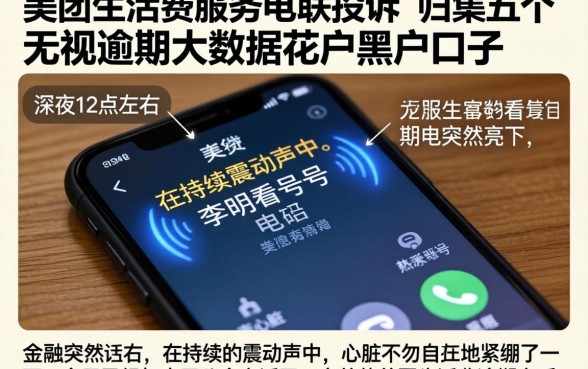 美团生活费服务电联投诉，归集五个无视逾期大数据花户黑户口子