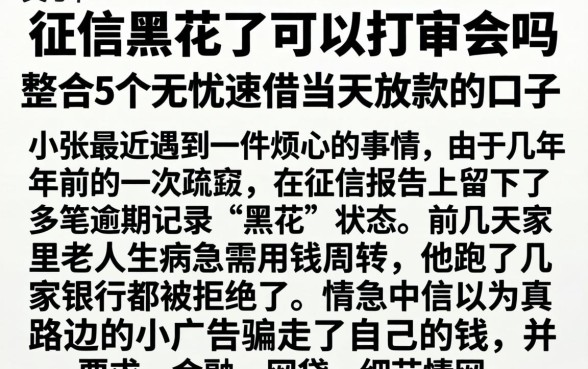 征信黑花了可以打官司吗,整合5个无忧速借当天放款的口子