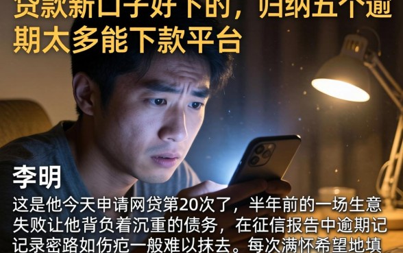 贷款新口子好下的，归纳五个逾期太多能下款平台