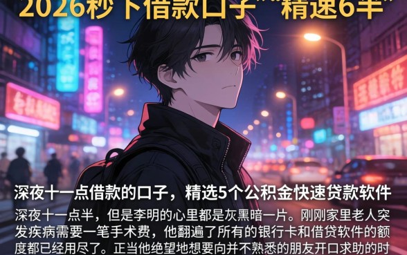 2026秒下借款的口子，精选5个公积金快速贷款软件
