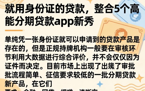 就用身份证的贷款，整合5个高能分期贷款app新秀