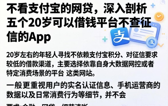 不看支付宝的网贷，深入剖析五个20岁可以借钱平台不查征信的app