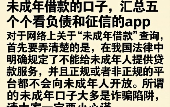 未成年借款的口子，汇总五个不看负债和征信的app