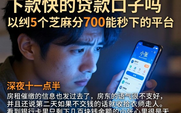 下款快的贷款口子吗，归纳5个芝麻分700能秒下的平台
