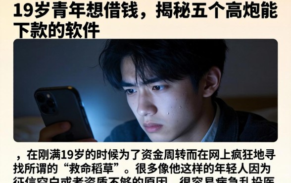 19岁青年想借钱，揭秘五个高炮能下款的软件