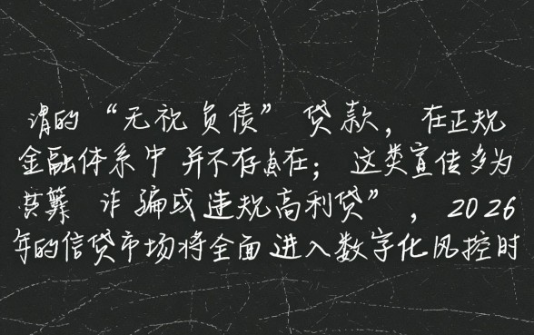 2026无视负债的最新贷款口子有哪些