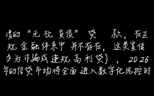 2026无视负债的最新贷款口子有哪些