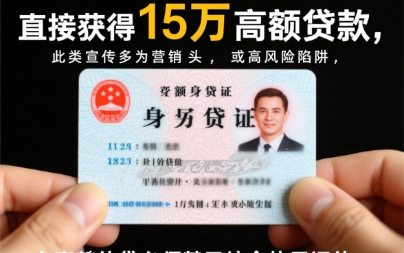 急需用钱一张身份证能借15万吗